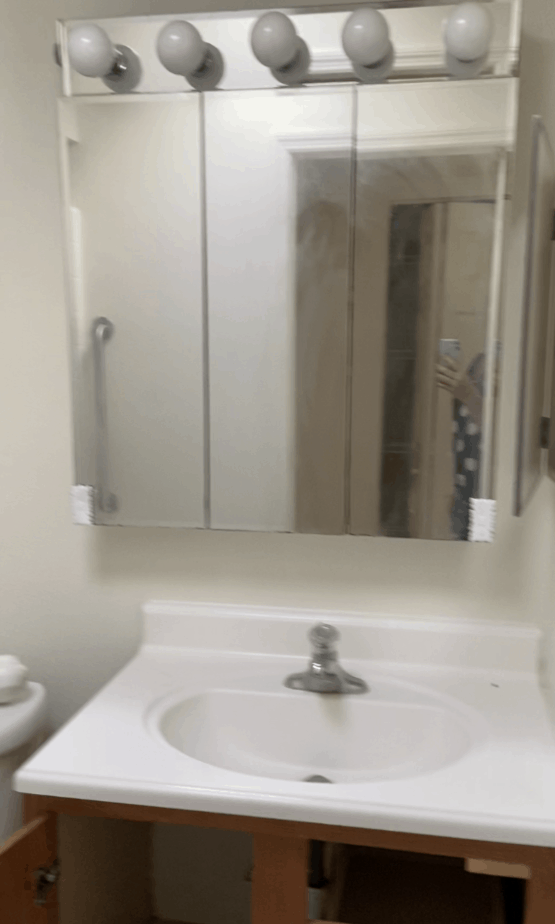 old lighting in bathroom