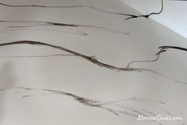 painting grey veins onto faux marble counter, how to paint kitchen countertops to look like marble