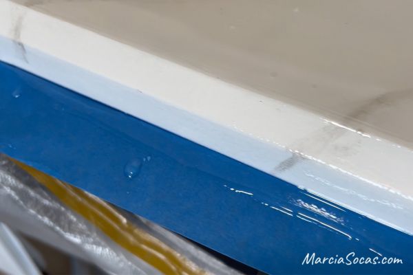catching epoxy drips with paint