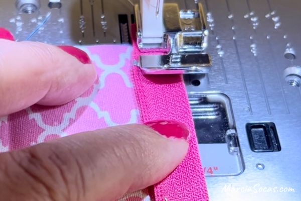 sewing alongside zipper with zipper foot