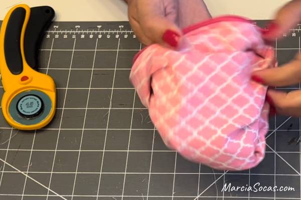 turn pencil pouch inside out