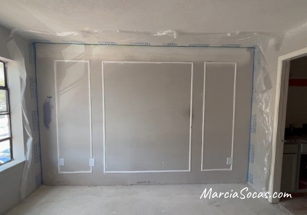 wall molding set into place on wall