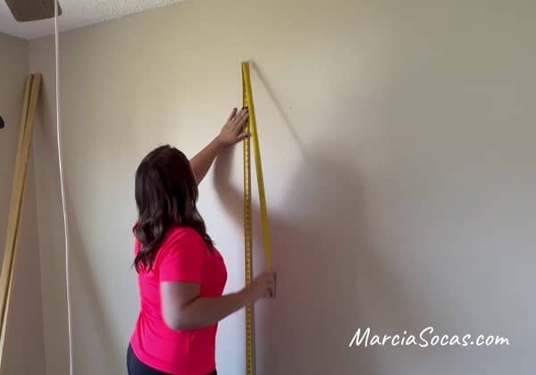 measuring wall for diy slat wall project