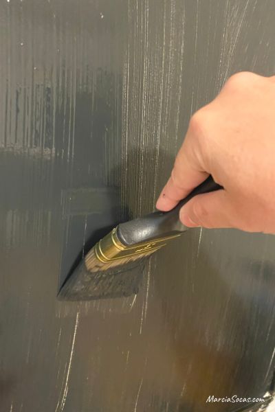 painting black doors for closet door makeover