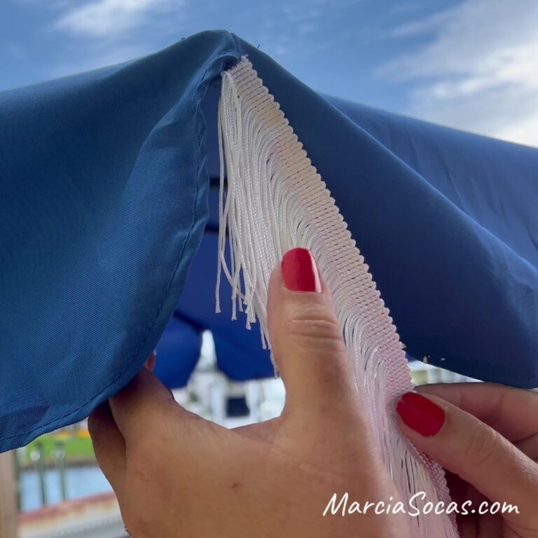 Easy DIY: Fringe Outdoor Patio Umbrella • Marcia Socas