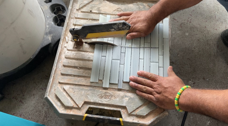 How to Install Backsplash Using Adhesive Tile Mat Backing • Marcia Socas