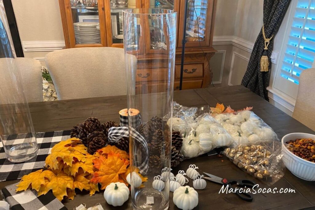 supplies for fairy light vases for fall