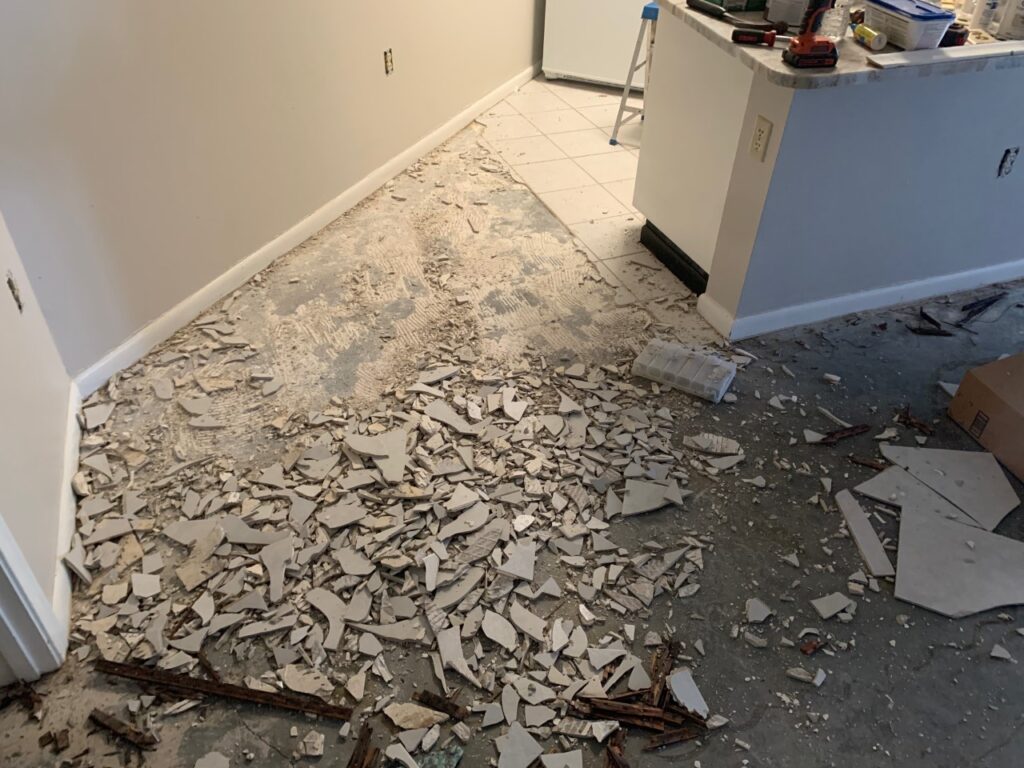 removing floor tile