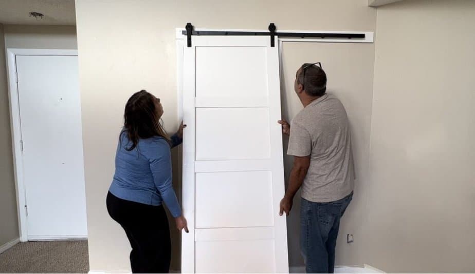 hanging homemade barn door